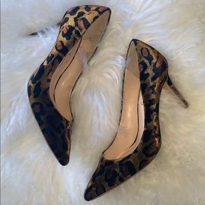 Jessica Simpson velvet leopard heels
